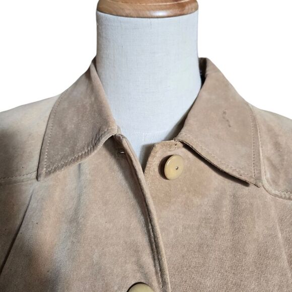 Liz Claiborne Tan Suede Lined Shirt Jacket - Picture 2 of 13